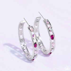 The Gem Fairy - Pink Hoop Earring #2381